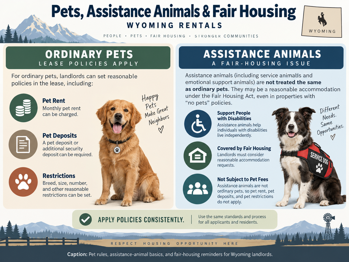 Pets and Assistance Animals in Wyoming